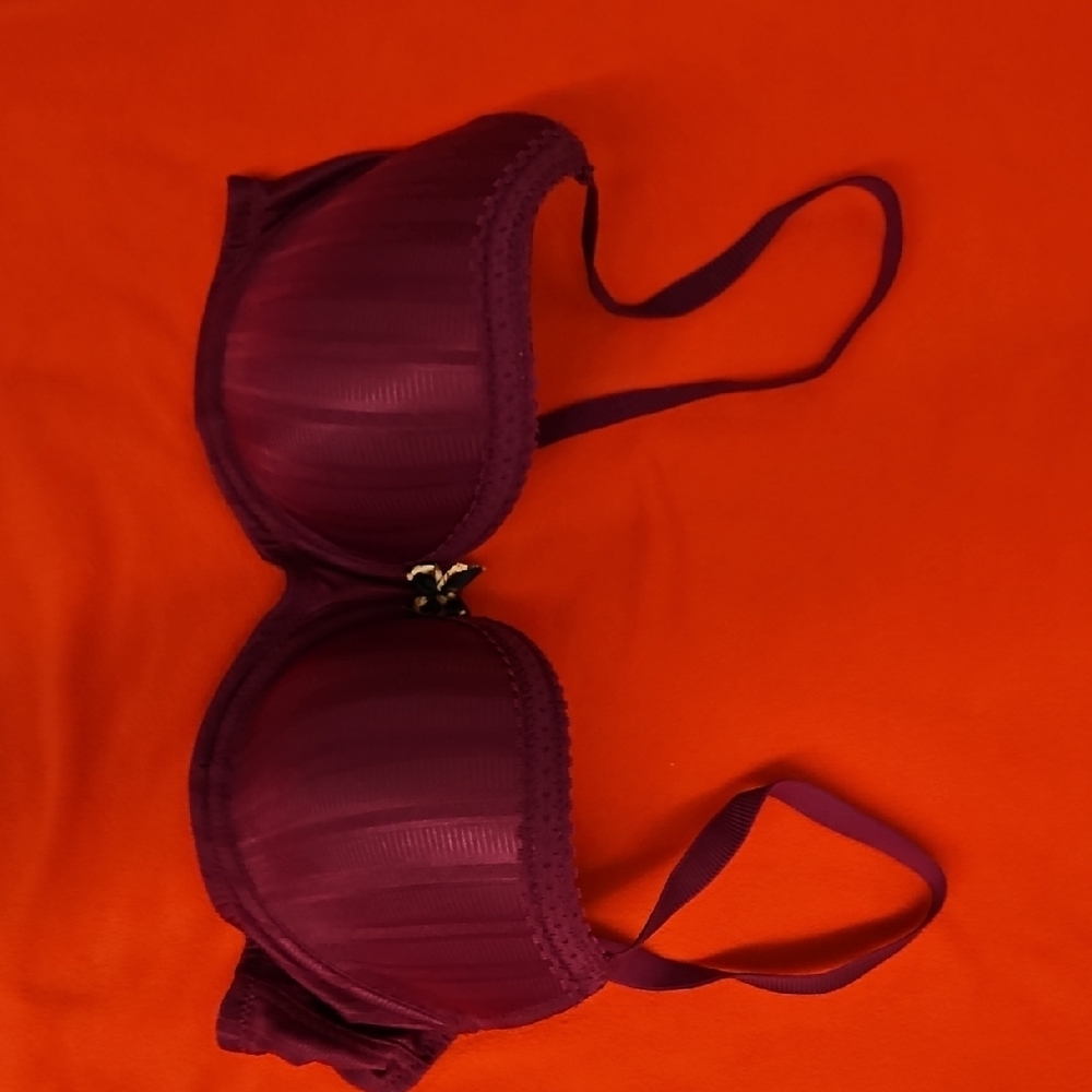 Cleo Purple Molded Cup Bra with Adjustable Straps